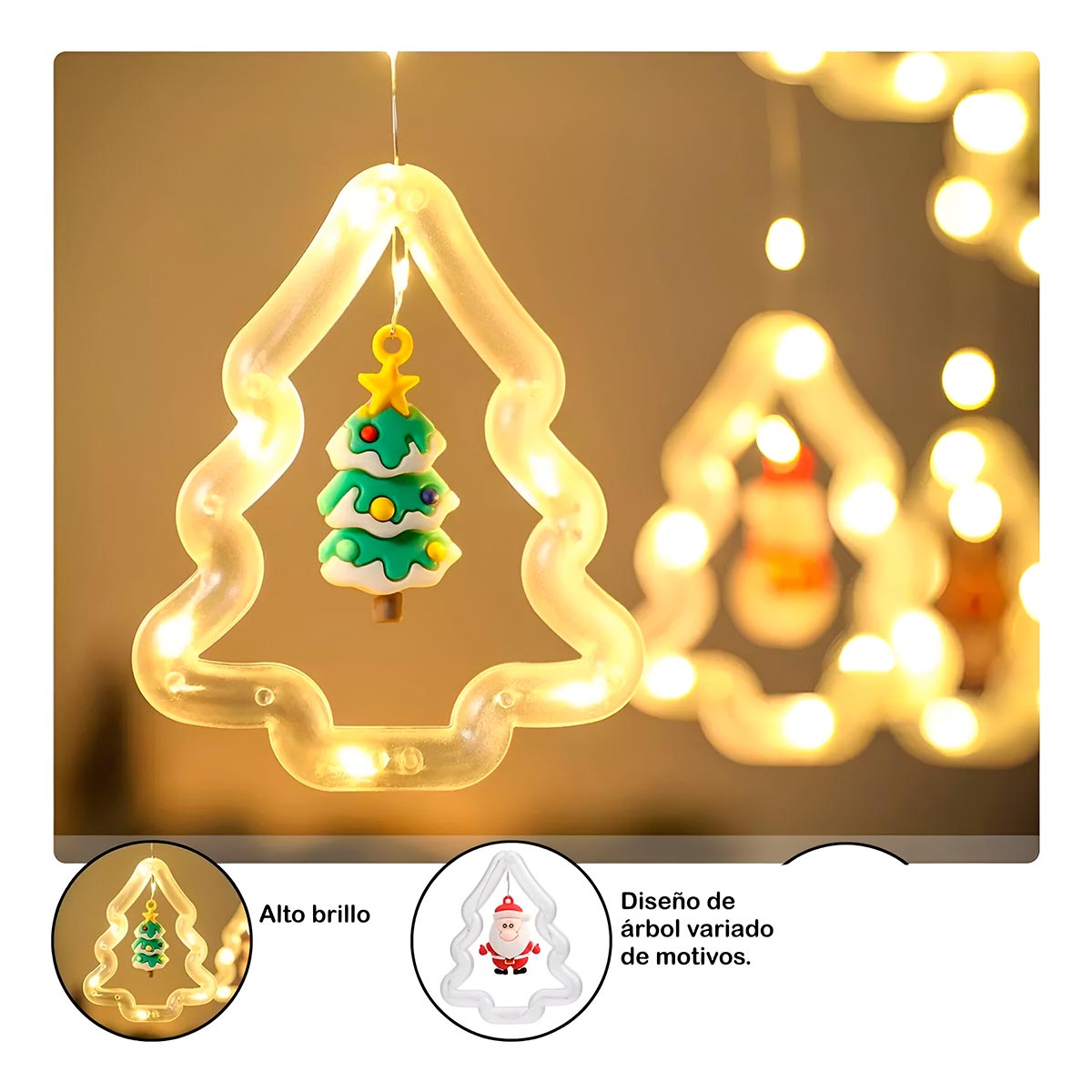 Luces Mágicas de Navidad 3 Metros 🎄✨- Calido, Multicolor o Blanco